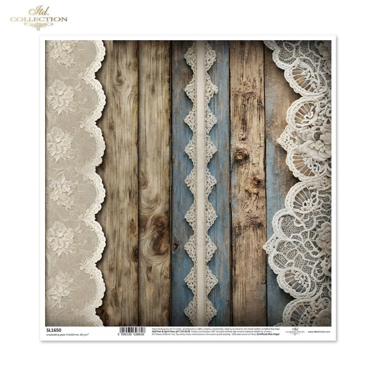 Papier do scrapbookingu 30x30 Koronki SL1650 ITD Collection