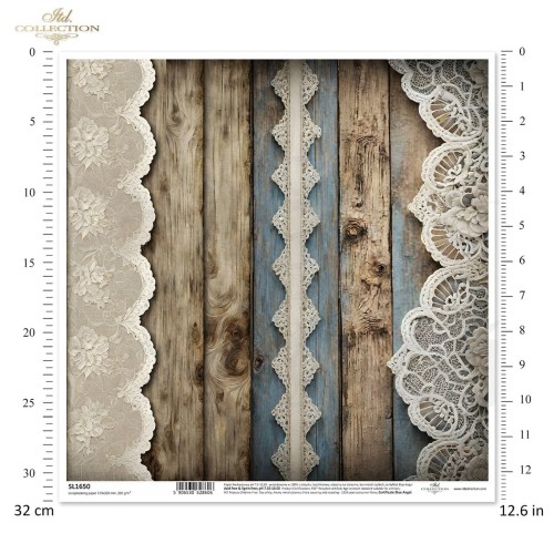 Papier do scrapbookingu 30x30 Koronki SL1650 ITD Collection