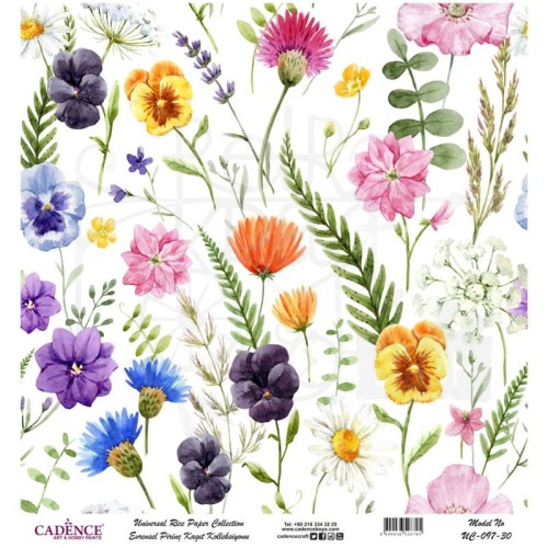 Papier ryżowy 30x30cm polne kwiaty UC097 Cadence
