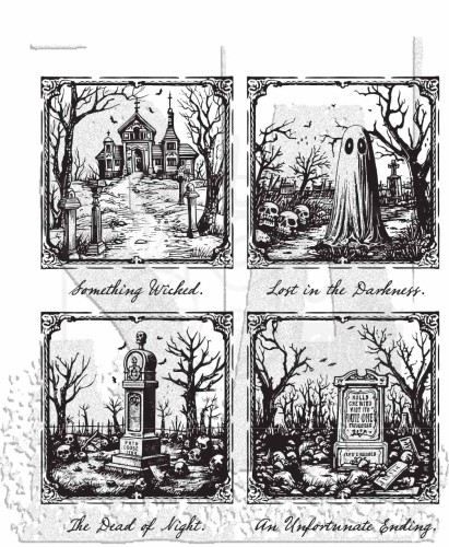 Stempel gumowy kauczukowy Framed Frights CMS494 Tim Holtz Stampers Anonymous