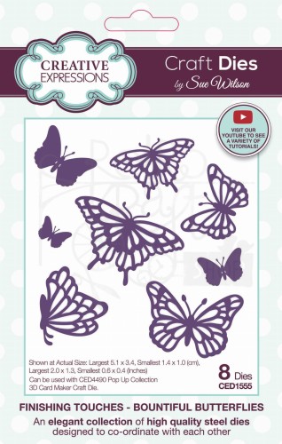 Wykrojnik Bountiful Butterflies by Sue Wilson 8 sztuk CED1555 Creative Expressions