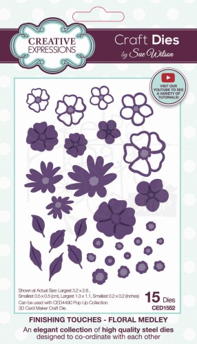 Wykrojnik Floral Medley by Sue Wilson 15 sztuk CED1552 Creative Expressions
