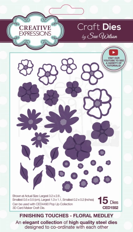 Wykrojnik Floral Medley by Sue Wilson 15 sztuk CED1552 Creative Expressions