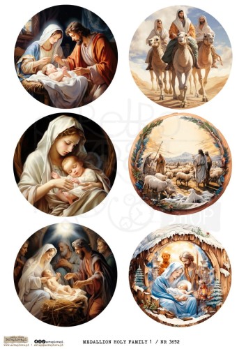 Papier ryżowy do decoupage A4 Medallion Holy Family 1 3652 ScrapLove