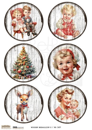 Papier ryżowy do decoupage A4 Wooden Medallion 2 3651 ScrapLove