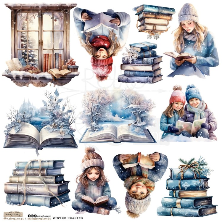 Naklejki do scrapbookingu i art journalingu Winter Reading 1 ScrapLove