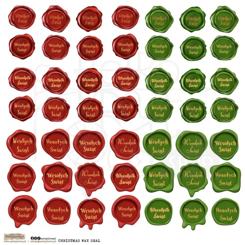 Naklejki do scrapbookingu i art journalingu Christmas Wax Seal 1 ScrapLove