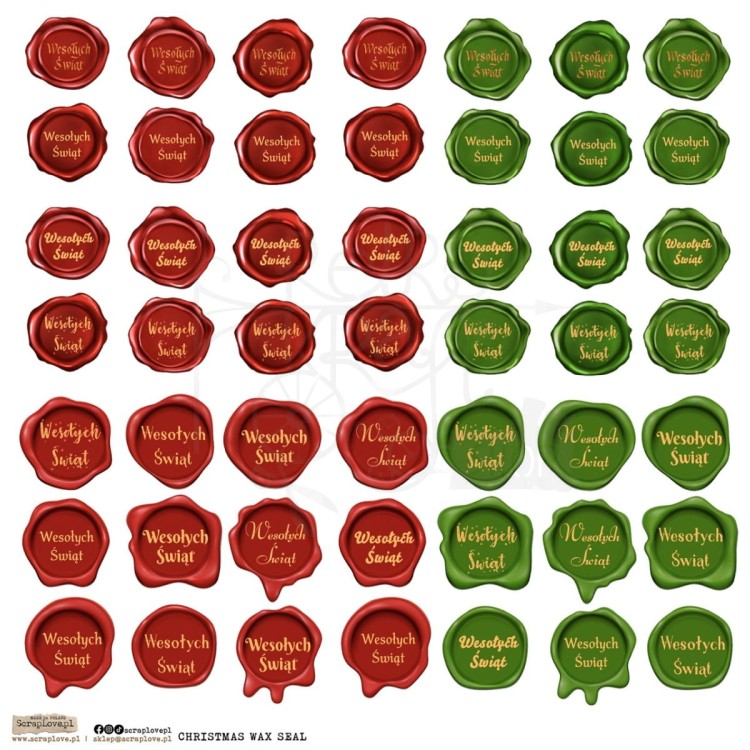 Naklejki do scrapbookingu i art journalingu Christmas Wax Seal 1 ScrapLove