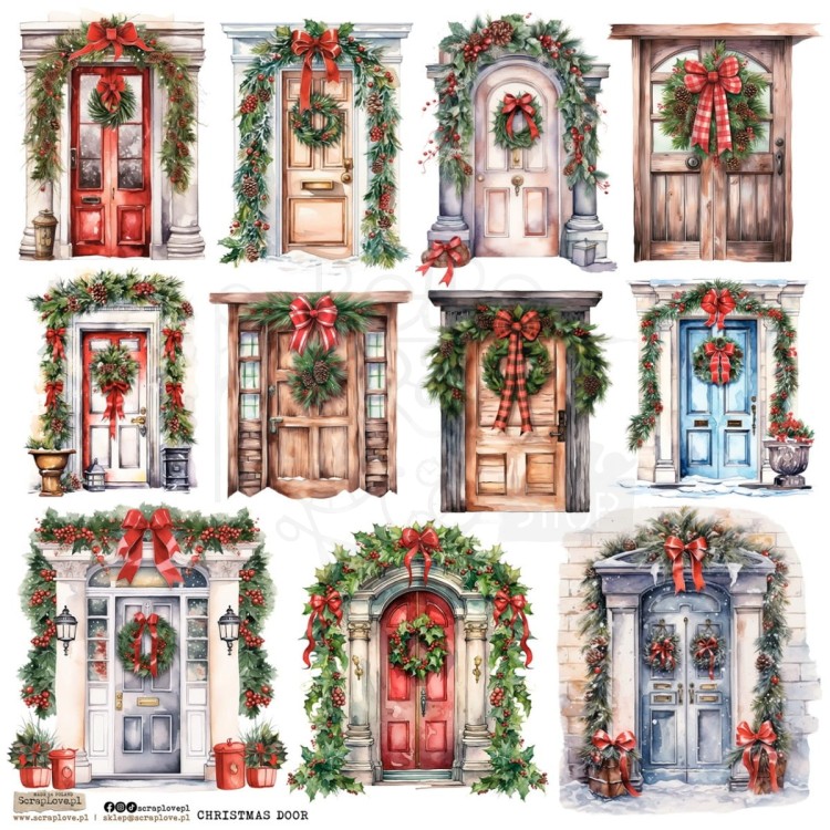 Naklejki do scrapbookingu i art journalingu Christmas Door 1 ScrapLove