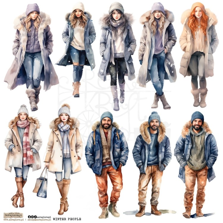 Naklejki do scrapbookingu i art journalingu Winter People 1 ScrapLove