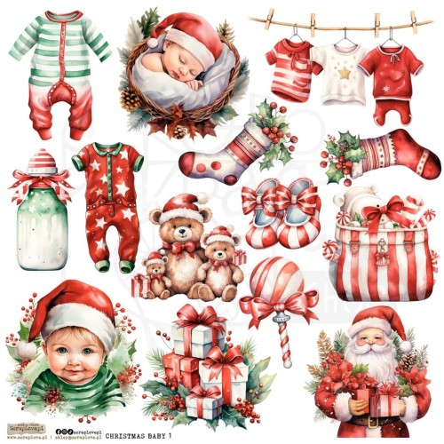 Naklejki do scrapbookingu i art journalingu Christmas Baby 1 ScrapLove