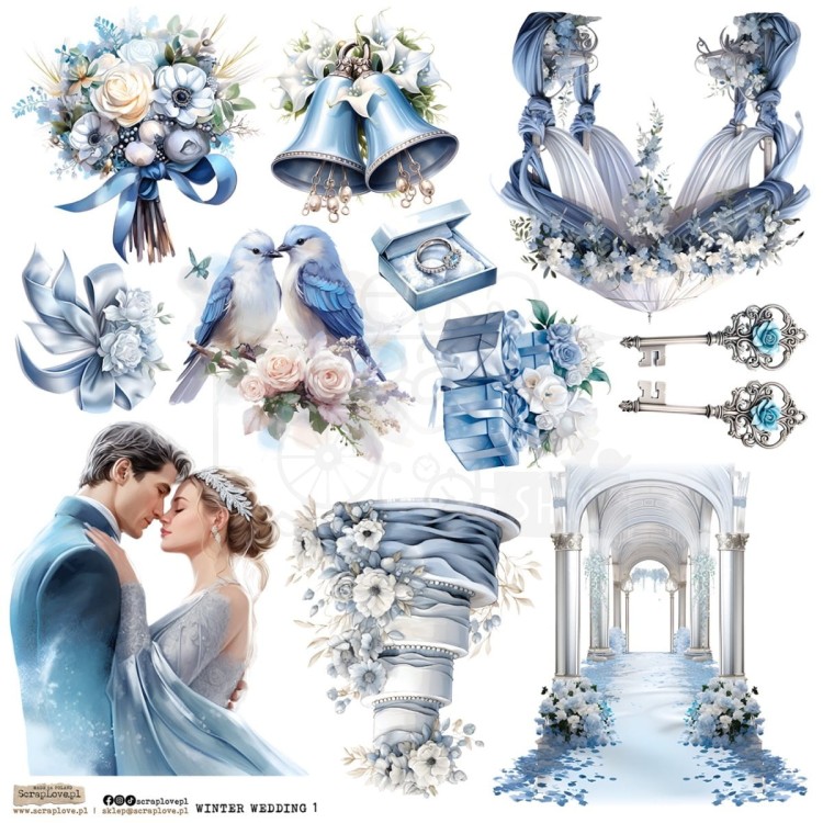Naklejki do scrapbookingu i art journalingu Winter Wedding 1 ScrapLove