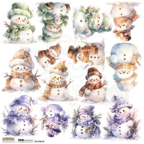 Naklejki do scrapbookingu i art journalingu Snowman 1 ScrapLove