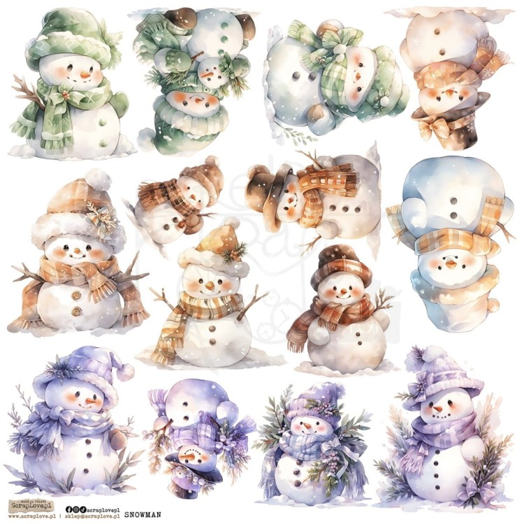 Naklejki do scrapbookingu i art journalingu Snowman 1 ScrapLove