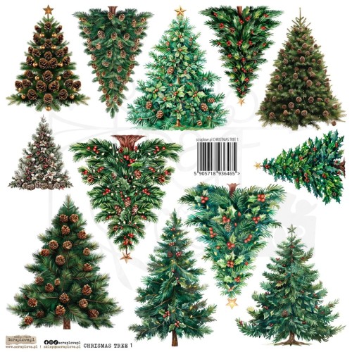 Naklejki do scrapbookingu i art journalingu Christmas Tree 1 ScrapLove