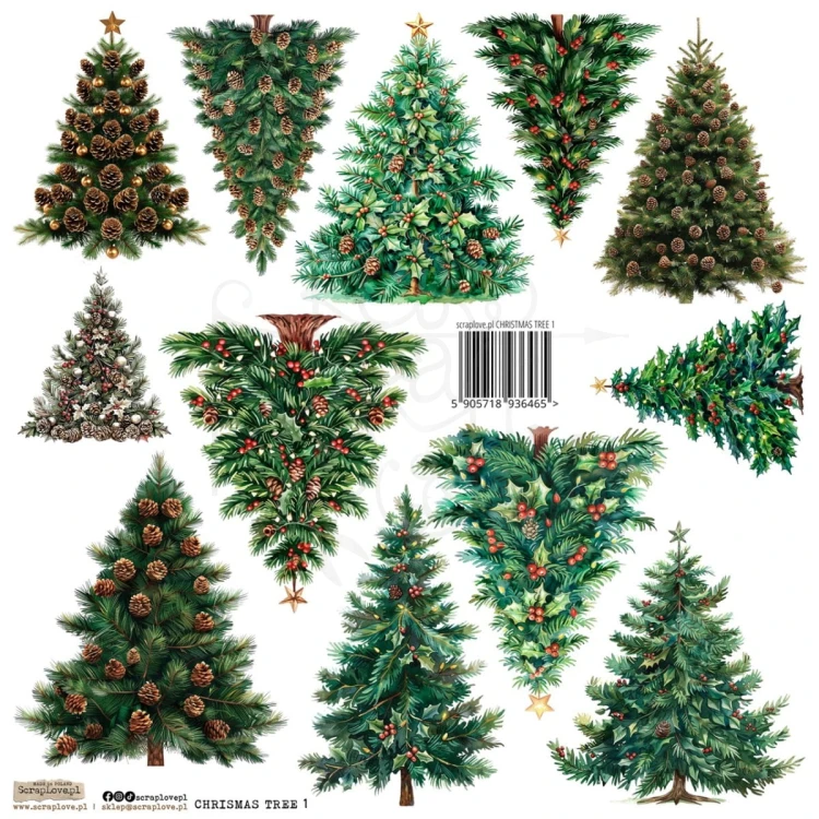 Naklejki do scrapbookingu i art journalingu Christmas Tree 1 ScrapLove
