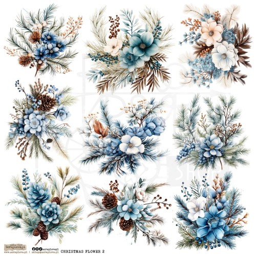 Naklejki do scrapbookingu i art journalingu Christmas Flower 2 ScrapLove