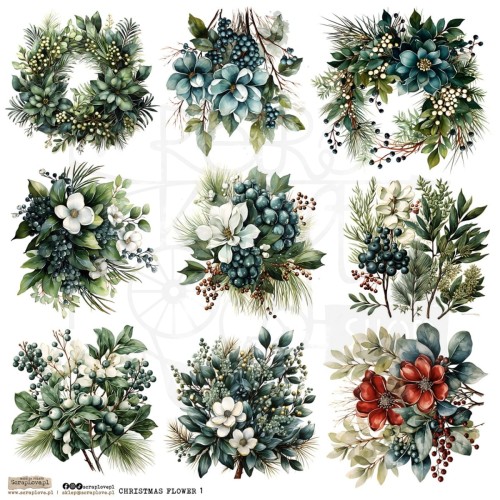 Naklejki do scrapbookingu i art journalingu Christmas Flower 1 ScrapLove