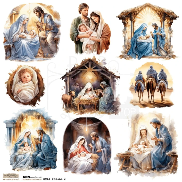Naklejki do scrapbookingu i art journalingu Holy Family 2 ScrapLove