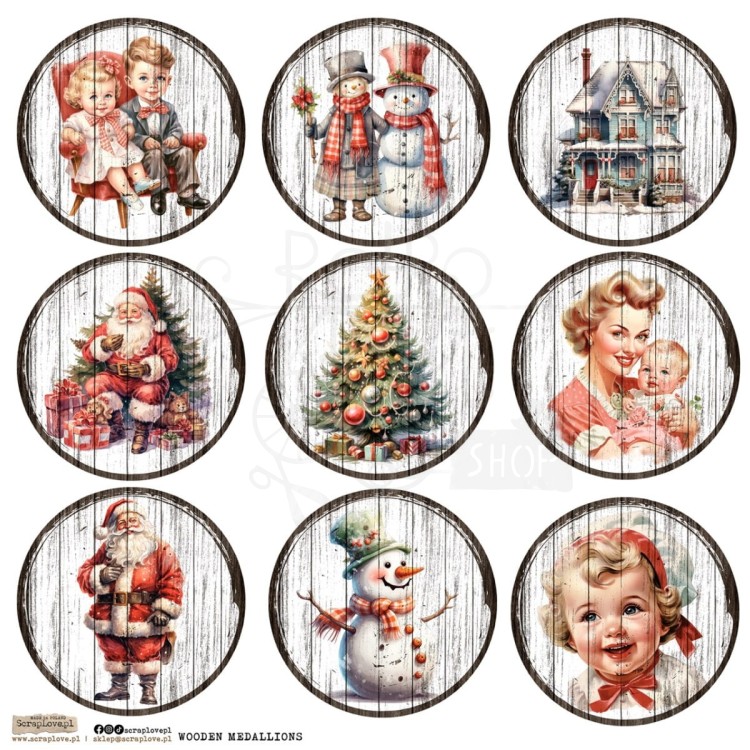 Naklejki do scrapbookingu i art journalingu Wooden Medallion 1 ScrapLove