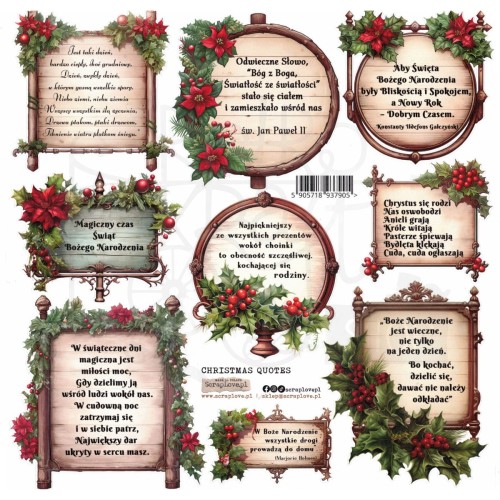 Naklejki do scrapbookingu i art journalingu Christmas Quotes 1 ScrapLove