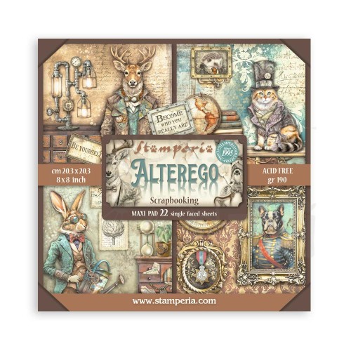 Zestaw papierów jednostronnych do scrapbookingu 20x20 Alterego SBBSXB06 Stamperia