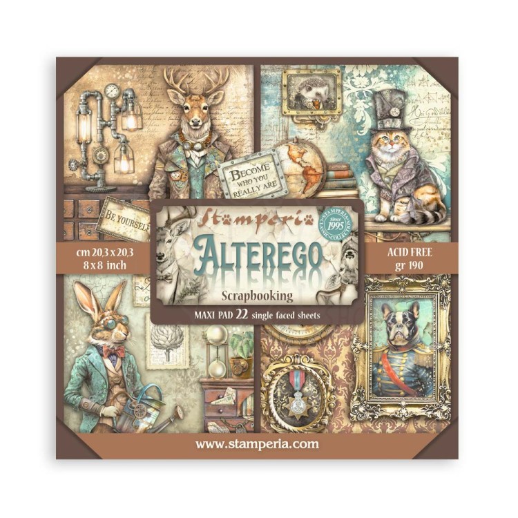 Zestaw papierów jednostronnych do scrapbookingu 20x20 Alterego SBBSXB06 Stamperia