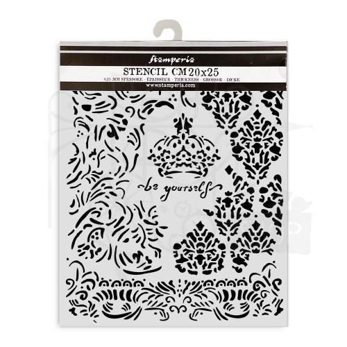 Szablon maska 20x25cm Alterego Korona i mix classic KSTD170 Stamperia