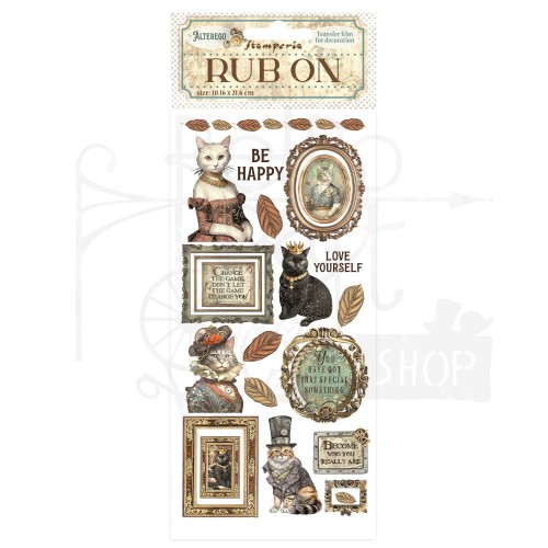 Rub-on transfer 10x21.6cm Alterego Be happy DFLRB120 Stamperia