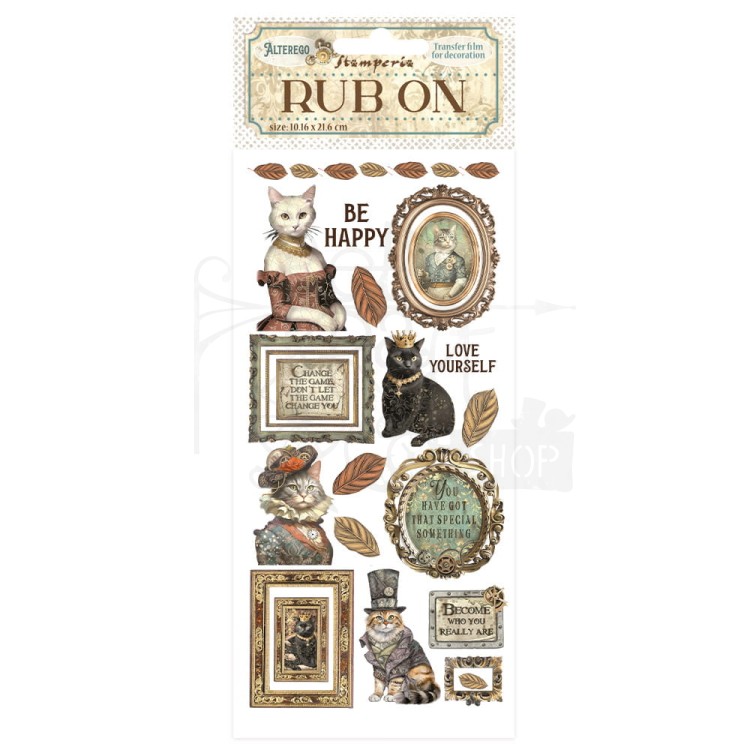 Rub-on transfer 10x21.6cm Alterego Be happy DFLRB120 Stamperia