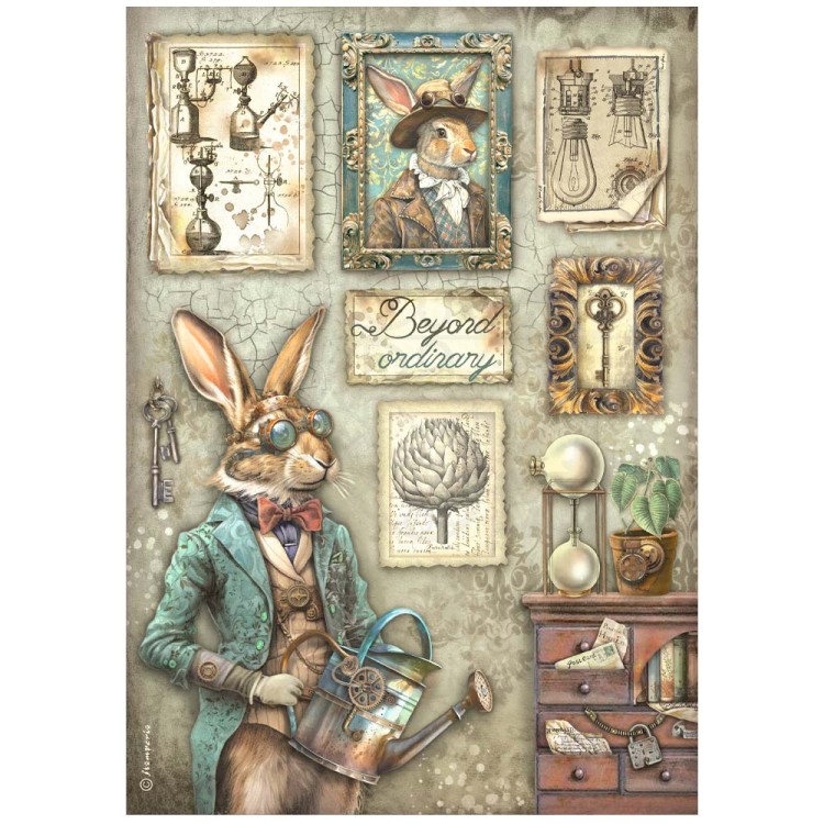 Papier ryżowy do decoupage A4 Alterego Królik DFSA4957 Stamperia