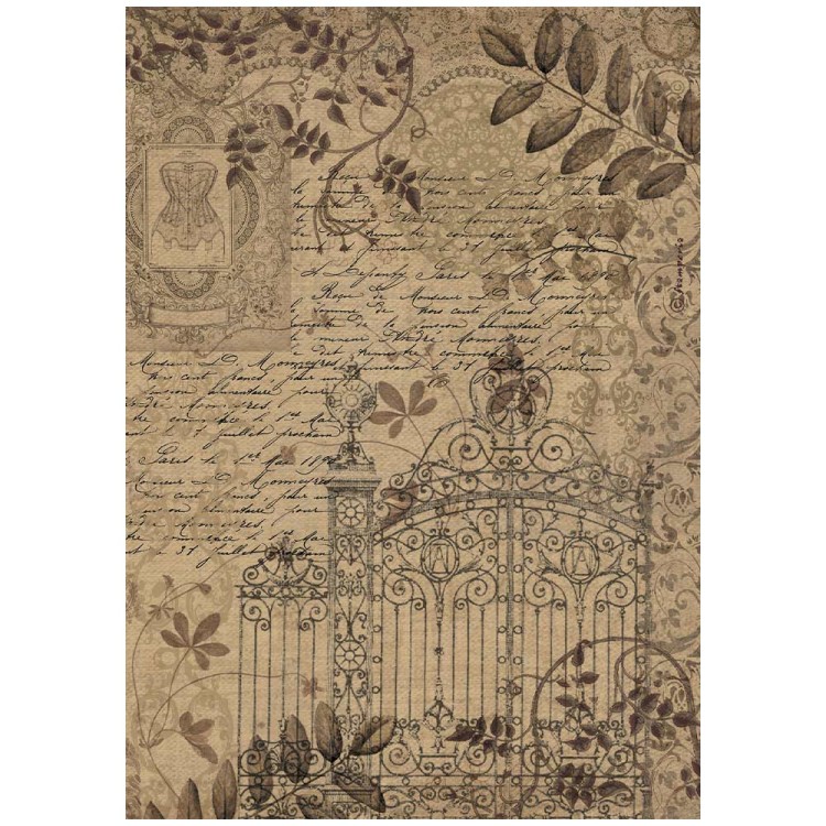 Papier ryżowy do decoupage A4 Old Lace Brama DFSA4964 Stamperia