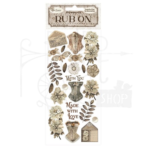 Rub-on transfer 10x21.6cm Old Lace Gorsety DFLRB122 Stamperia
