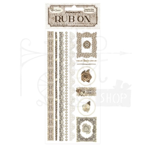 Rub-on transfer 10x21.6cm Old Lace Paski DFLRB123 Stamperia