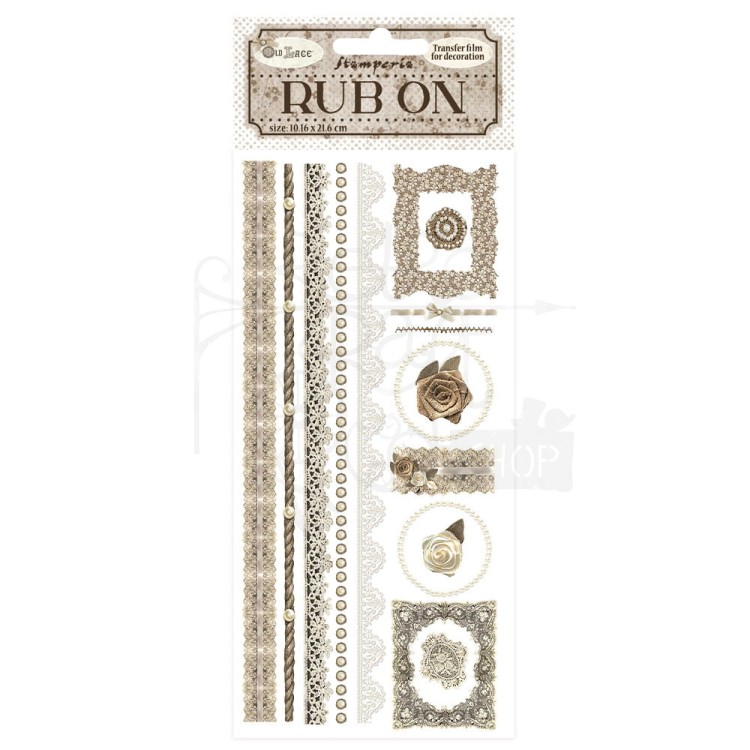 Rub-on transfer 10x21.6cm Old Lace Paski DFLRB123 Stamperia