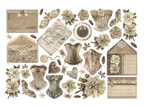 Ozdoby papierowe samoprzylepne Ephemera Old Lace DFLCT55 Stamperia