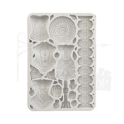 Foremka silikonowa A5 Old Lace Manekiny i gorsety KACMA543 Stamperia