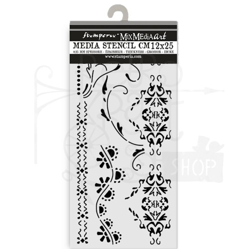 Szablon maska 12x25cm Old Lace Bordiury KSTDL104 Stamperia