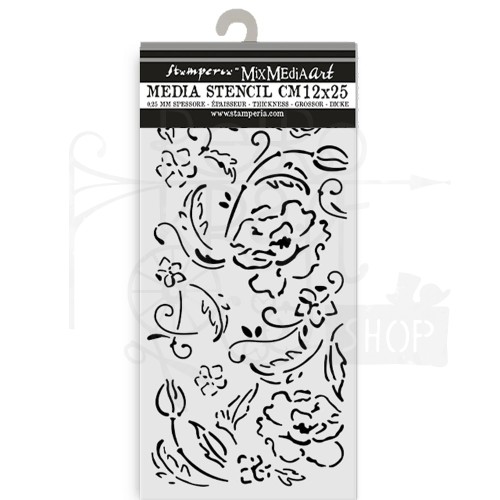 Szablon maska 12x25cm Old Lace Kwiaty KSTDL105 Stamperia