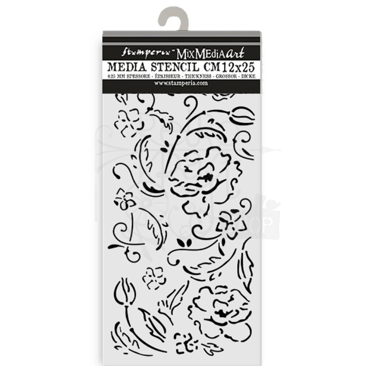 Szablon maska 12x25cm Old Lace Kwiaty KSTDL105 Stamperia