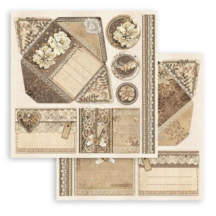 Zestaw papierów do scrapbookingu 20x20 Old Lace SBBS116 Stamperia