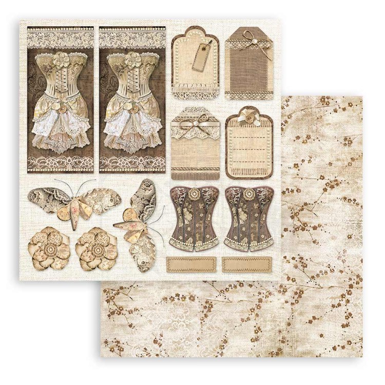 Zestaw papierów do scrapbookingu 20x20 Old Lace SBBS116 Stamperia