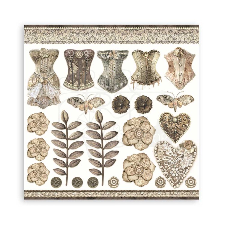Zestaw papierów do scrapbookingu 20x20 Old Lace SBBS116 Stamperia