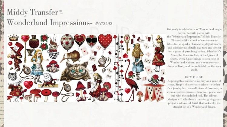 Rub-on decor transfer 21.5x27.9cm Middy Wonderful Impressions 672492 Prima