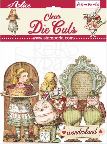 Ozdoby foliowe die-cuts Alicja 49 sztuk DFLDCP11 Stamperia