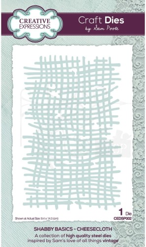 Wykrojnik Shabby Basics - Cheesecloth by Sam Pole CEDSP002 Creative Expressions