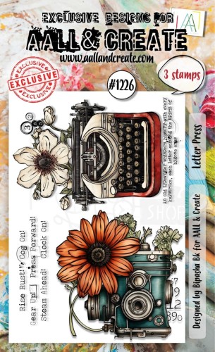 Stempel akrylowy Letter Press 3 elementy AALL-TP-1226 AALL &amp; CREATE