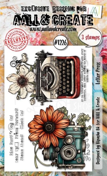 Stempel akrylowy Letter Press 3 elementy AALL-TP-1226 AALL &amp; CREATE