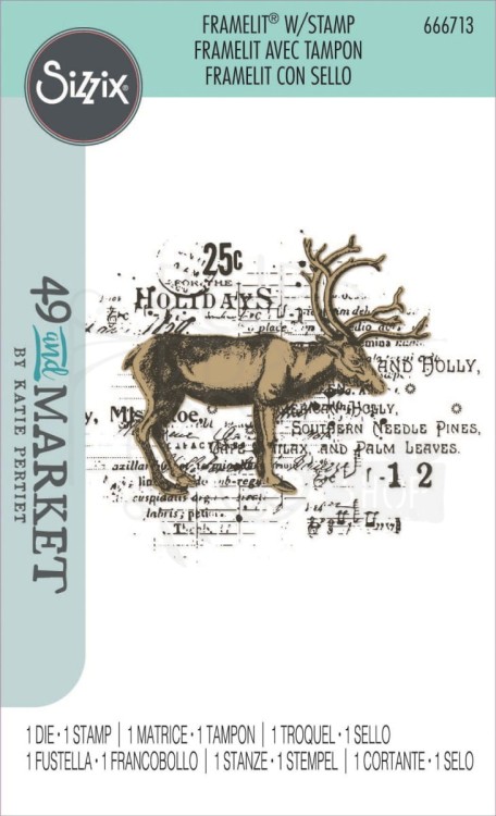 Zestaw wykrojników i stempli Reindeer Mix Cluster by 49 and Market 2 elementy 666713 Sizzix