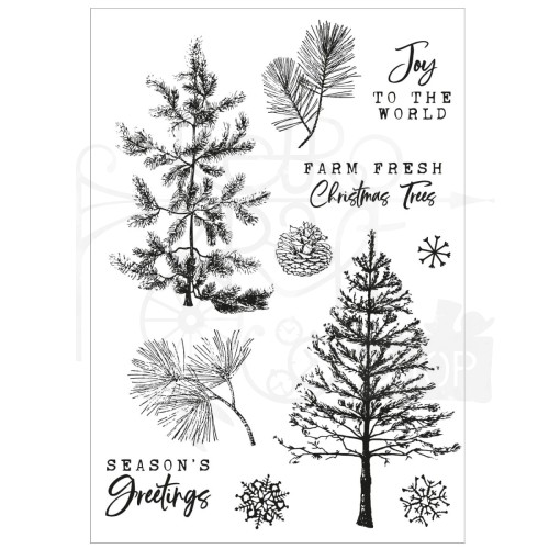 Zestaw wykrojników i stempli Pine Holidays by 49 and Market 21 elementów 666711 Sizzix